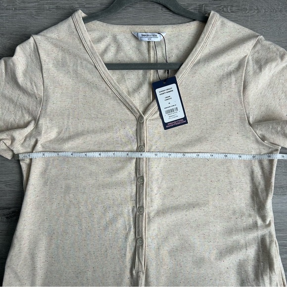 NEW Smash and Tess Sunday Henley shorty romper in confetti cream size medium - Picture 4 of 6